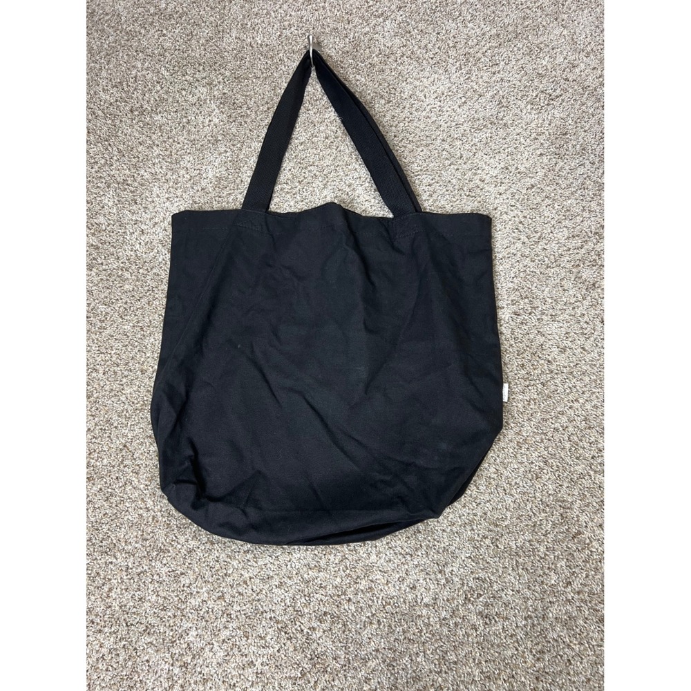 Augbunny Black Canvas Tote Bag Large Shoulder Grocery Shopping Travel Bag